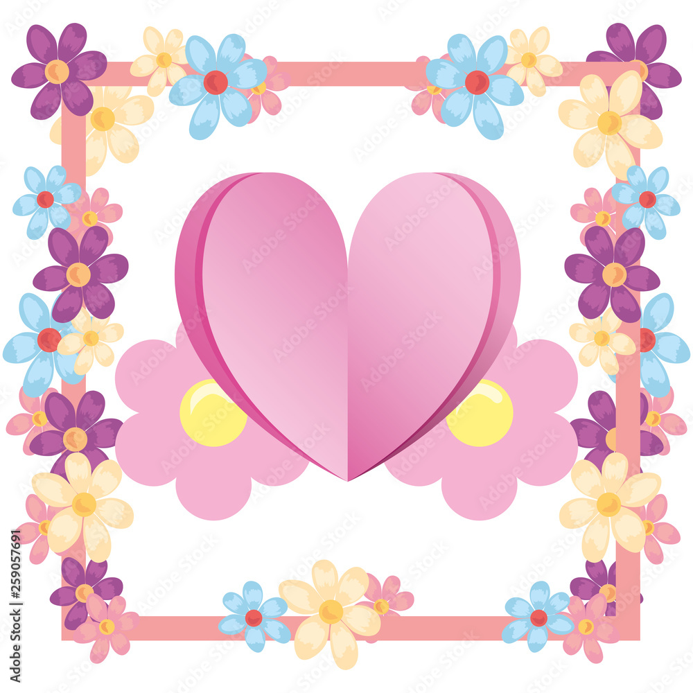 love romantic heart flowers