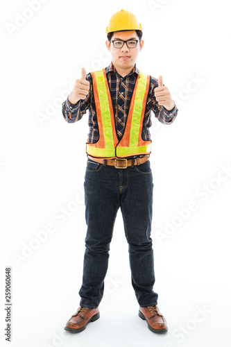 Engineer man cross arm orange helmet and vest © Bangkok Click Studio