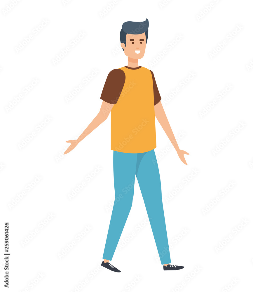 young and casual man character young and casual man character