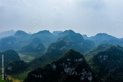 aerial drone photo - Mountains of northern Vietnam.  Asia © nick