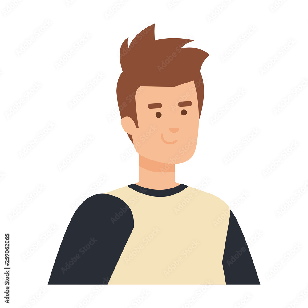 young and casual man character young and casual man character
