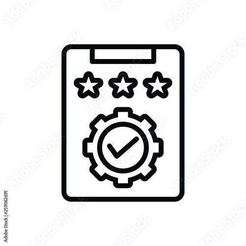 Black line icon for review scrutiny