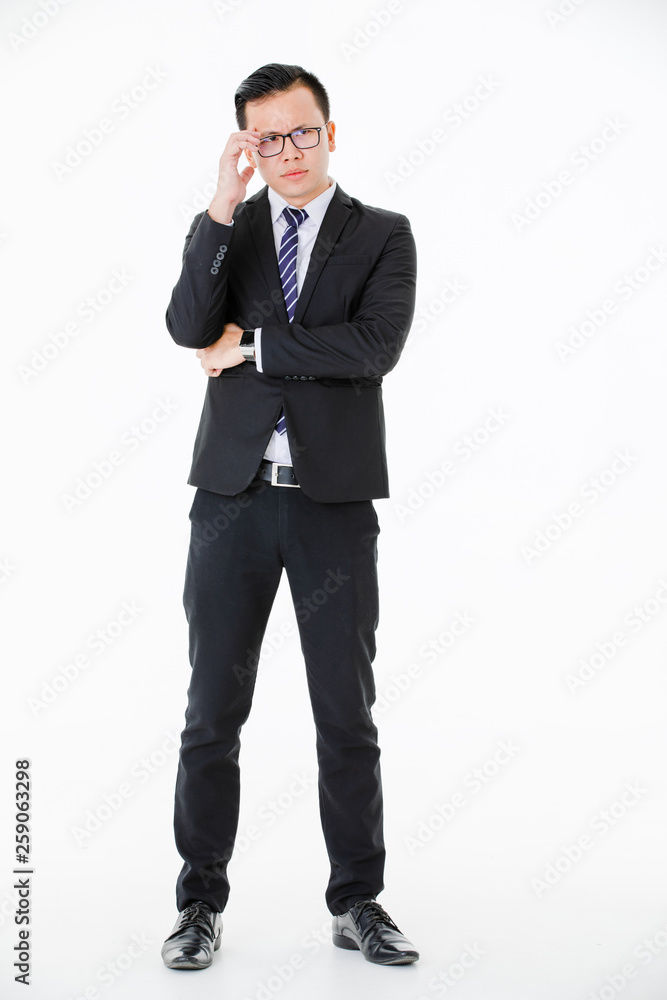 Young man on isolated white background Young man on isolated white background