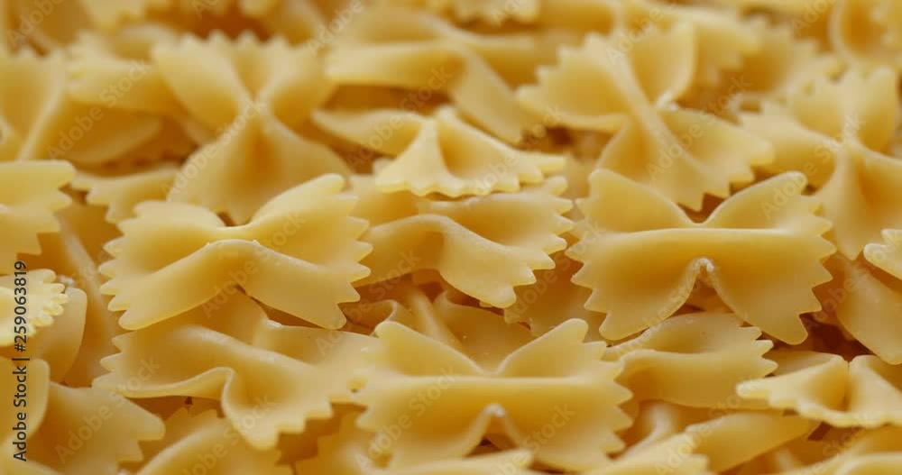 Group of Dry uncooked farfalle Group of Dry uncooked farfalle