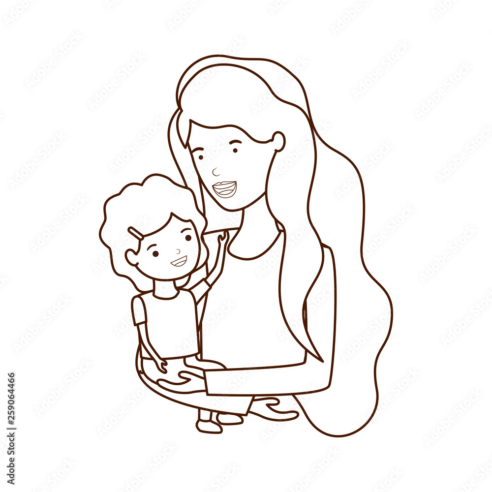 woman with baby avatar character woman with baby avatar character