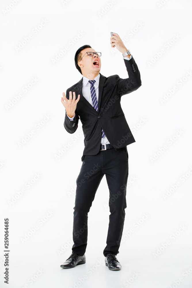 Young man on isolated white background Young man on isolated white background