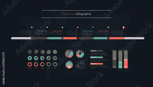 Timeline vector infographic. World map © bum_katya