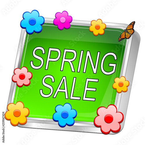 Spring Sale Button - 3D illustration