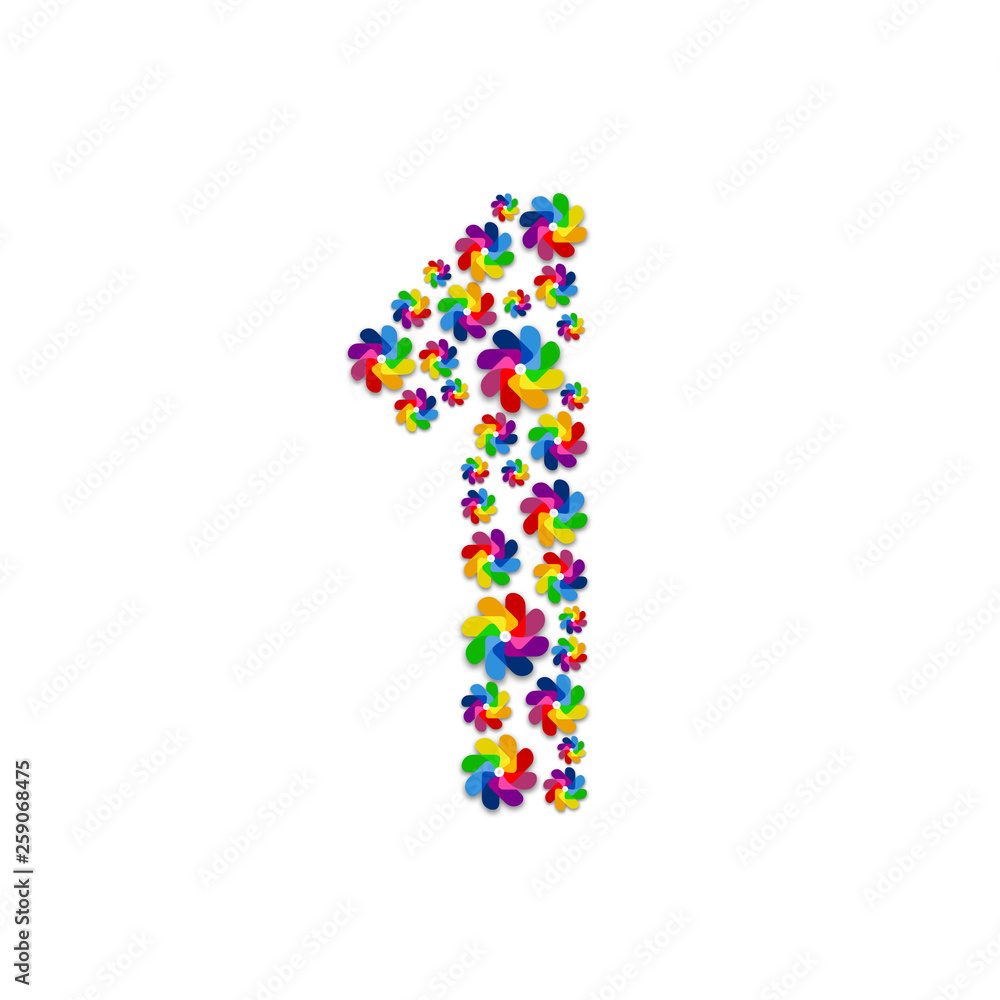 Alphabet set letter number one or 1, Turbine paper pattern, Renewable wind power concept design illustration isolated on white background, vector eps 10 Alphabet set letter number one or 1, Turbine paper pattern, Renewable wind power concept design illustration isolated on white background, vector eps 10