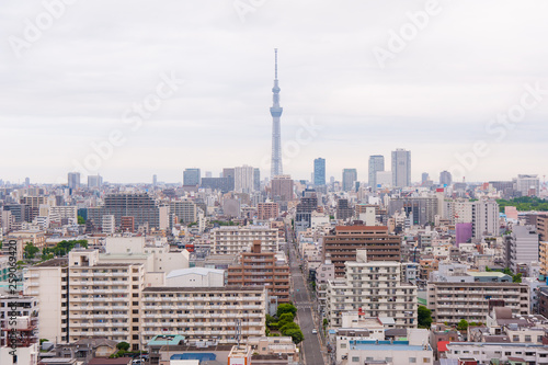 Aerial photography of Tokyo Skytree . Tokyo, Japan 