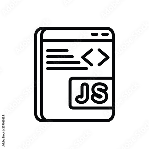 Black line icon for javascript