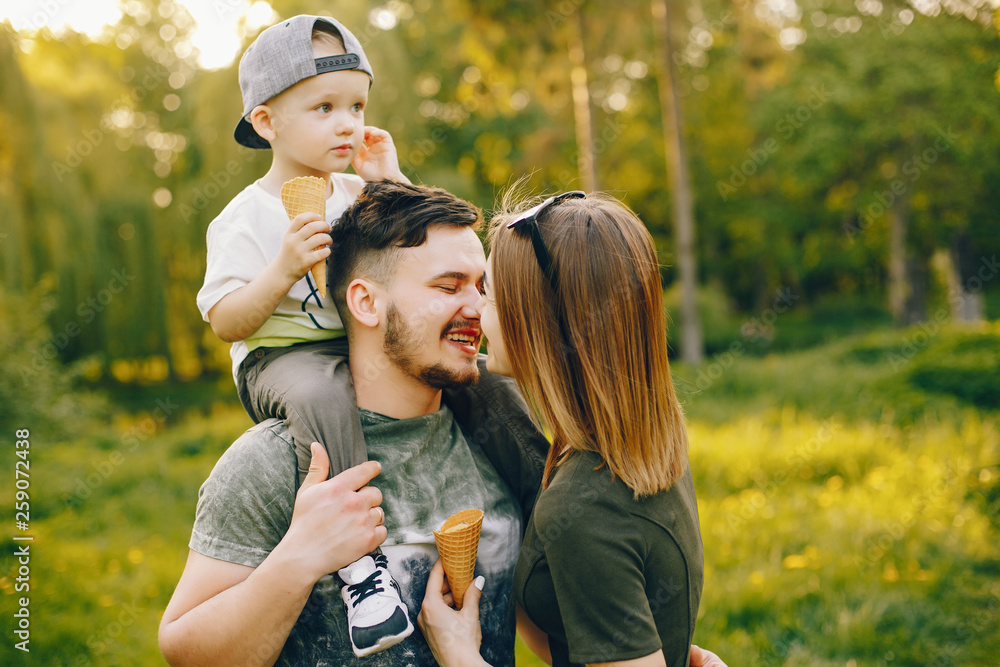 Fototapeta premium Cute family in a park
