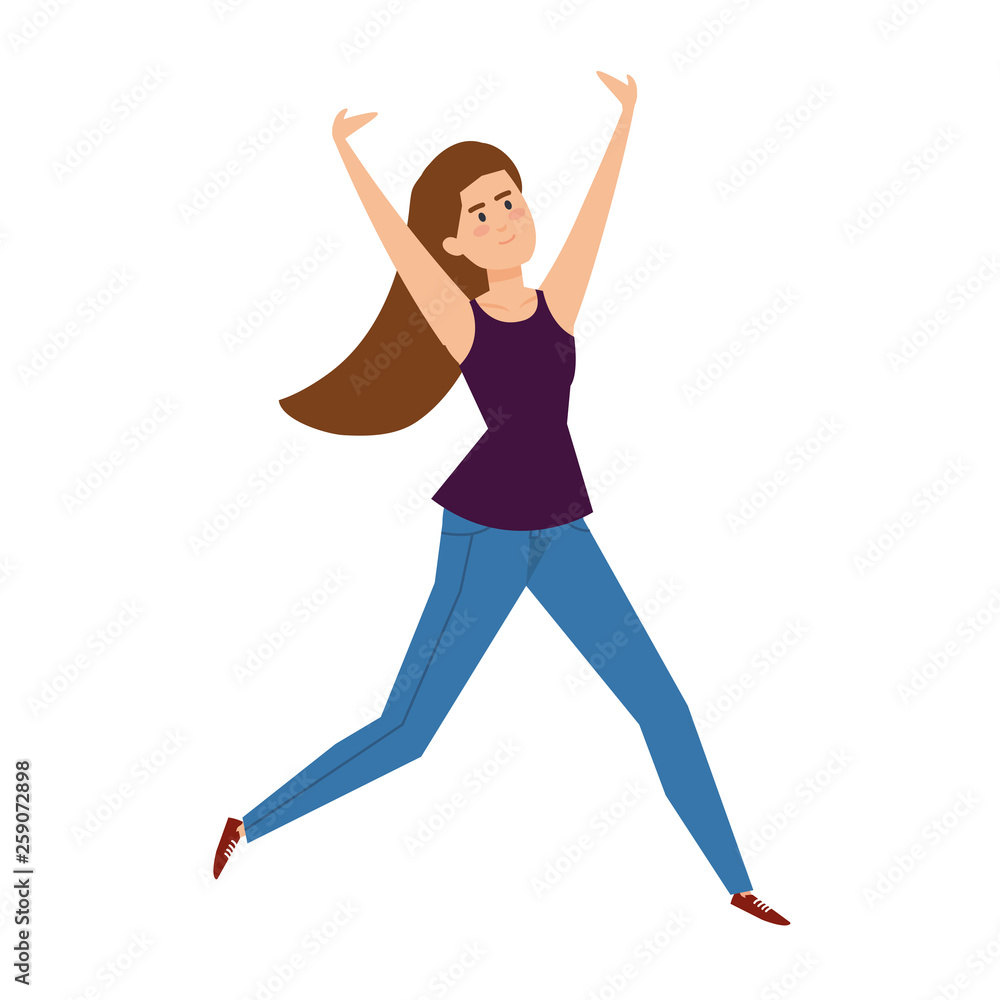 Fototapeta premium beautiful and young woman celebrating character