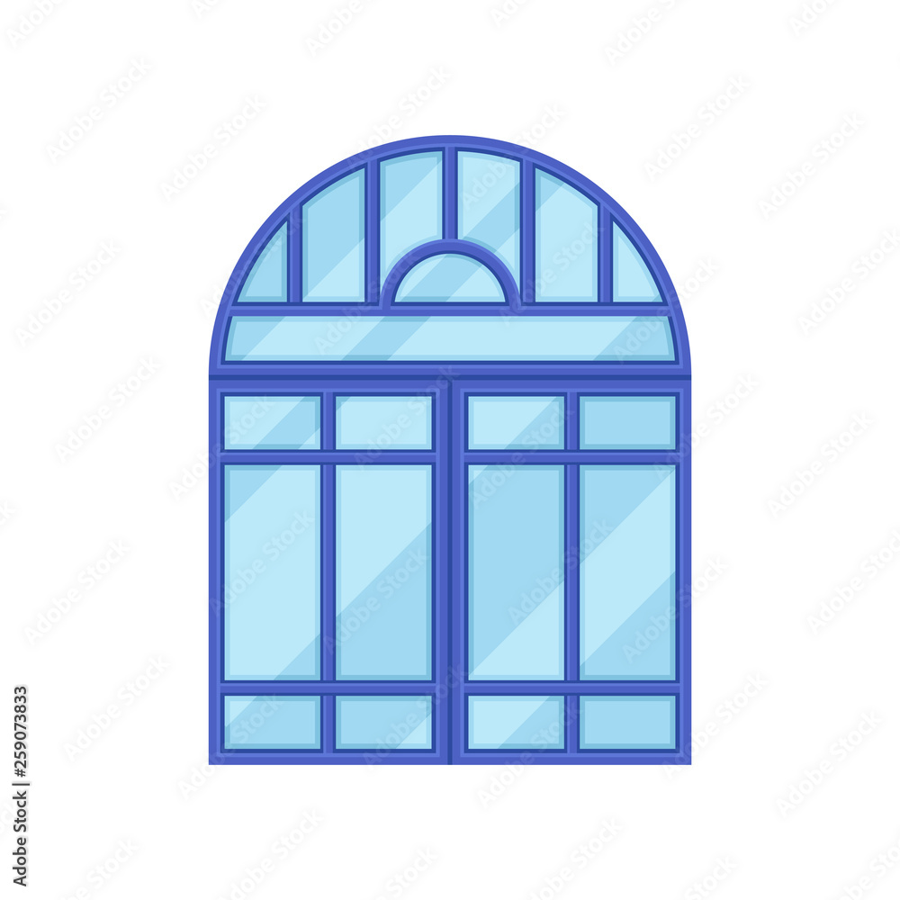 Window with blue frame on white background. Window with blue frame on white background.