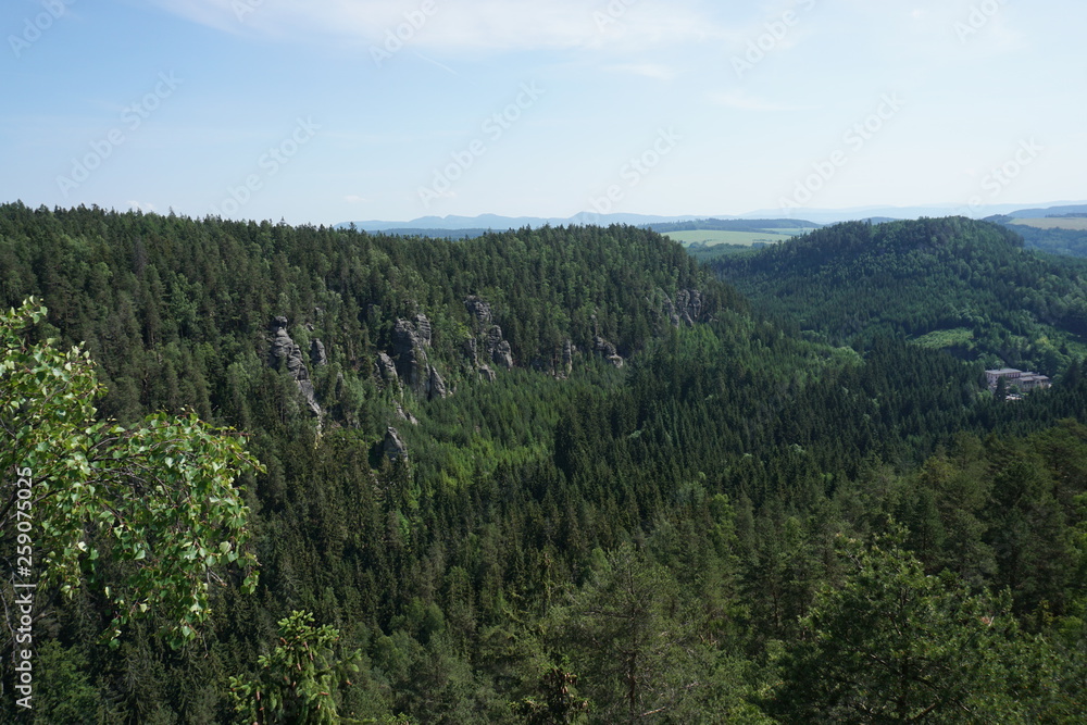 Panorama in Rock Towns of Adrspach in the Czech Republic