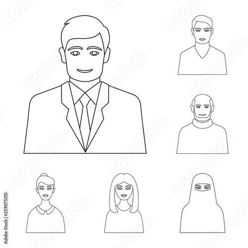 Vector design of character  and avatar icon. Collection of character  and person vector icon for stock.