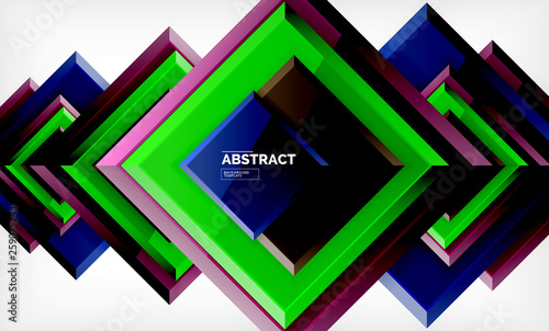 Geometric abstract background, modern square design