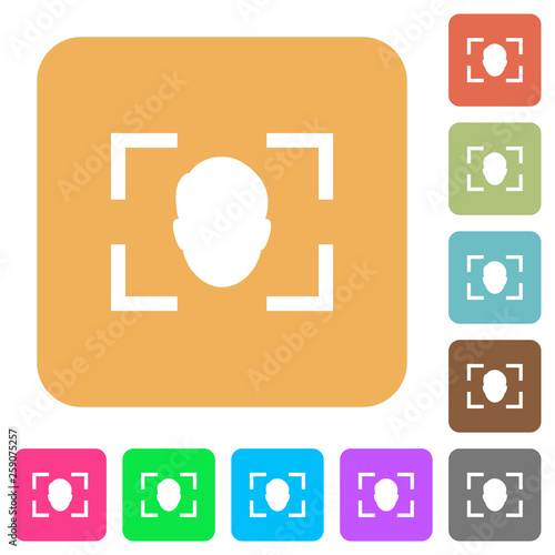 Camera selfie mode rounded square flat icons