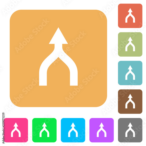 Merge arrows up rounded square flat icons