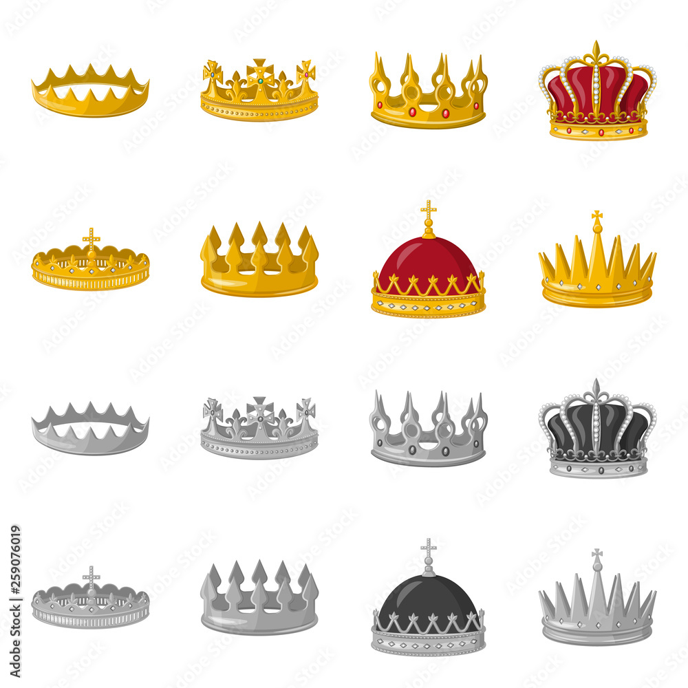 Isolated object of medieval and nobility logo. Collection of medieval and monarchy stock symbol for web. Isolated object of medieval and nobility logo. Collection of medieval and monarchy stock symbol for web.