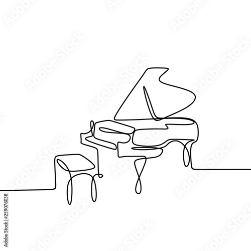Continuous Drawing Line piano music instrument with minimalist design characteristics.