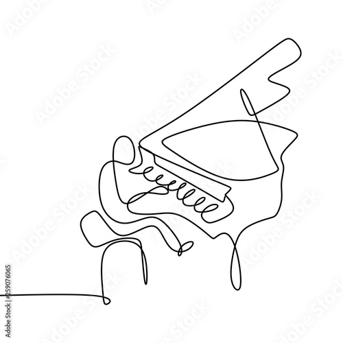 continuous piano player line drawing