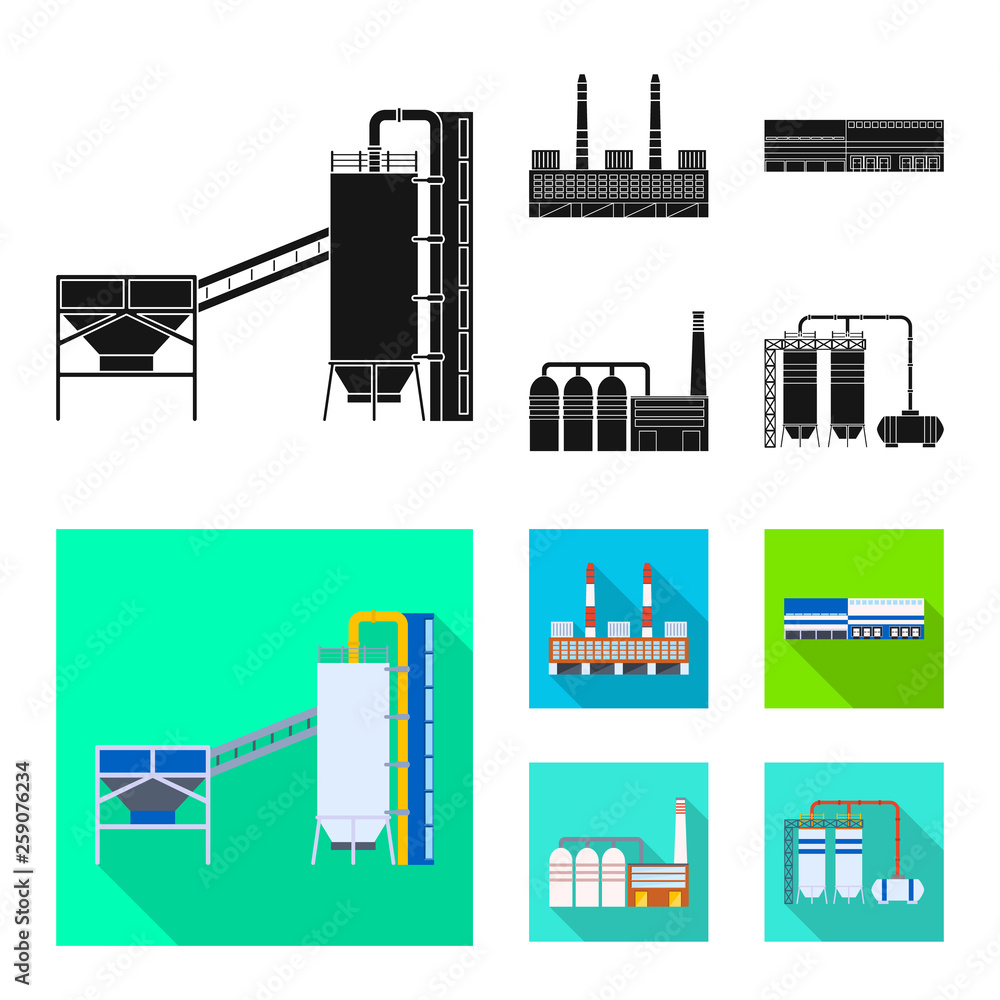 Obraz premium Vector illustration of production and structure symbol. Set of production and technology vector icon for stock.