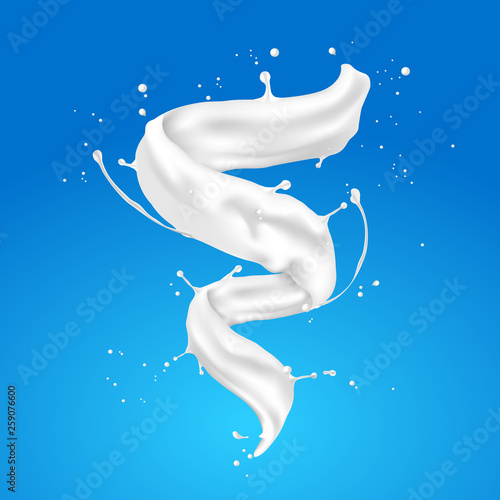 Abstract milk spiral and twisted.