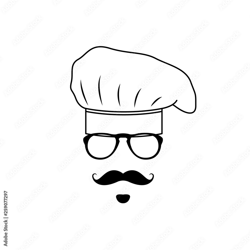 Chef man avatar. Cook hat icon. Vector graphics. Chef man avatar. Cook hat icon. Vector graphics.