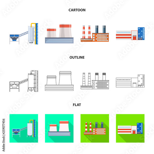 Vector design of production and structure logo. Collection of production and technology stock symbol for web.