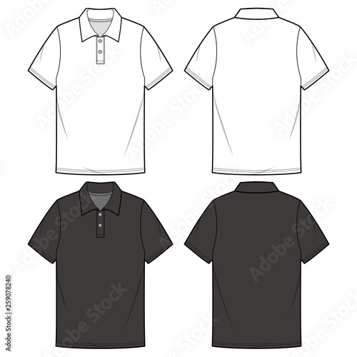 POLO SHIRTS fashion flat sketch template