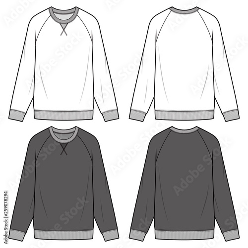 RAGLAN SWEATSHIRTS fashion flat sketch template