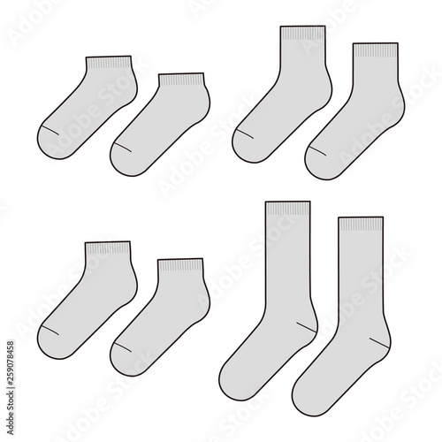 SOCKS fashion flat sketch template