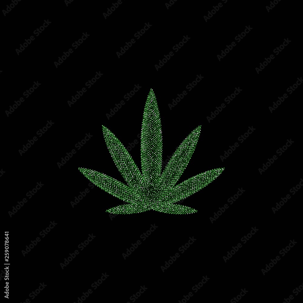 Marijuana leaf with glitter effect vector illustration Marijuana leaf with glitter effect vector illustration