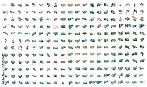 very big collection of vector flags of the south africa