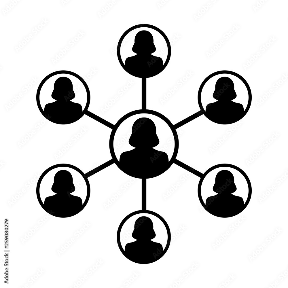 Human resources icon vector female group of persons symbol avatar for business management team network in flat color glyph pictogram illustration Human resources icon vector female group of persons symbol avatar for business management team network in flat color glyph pictogram illustration
