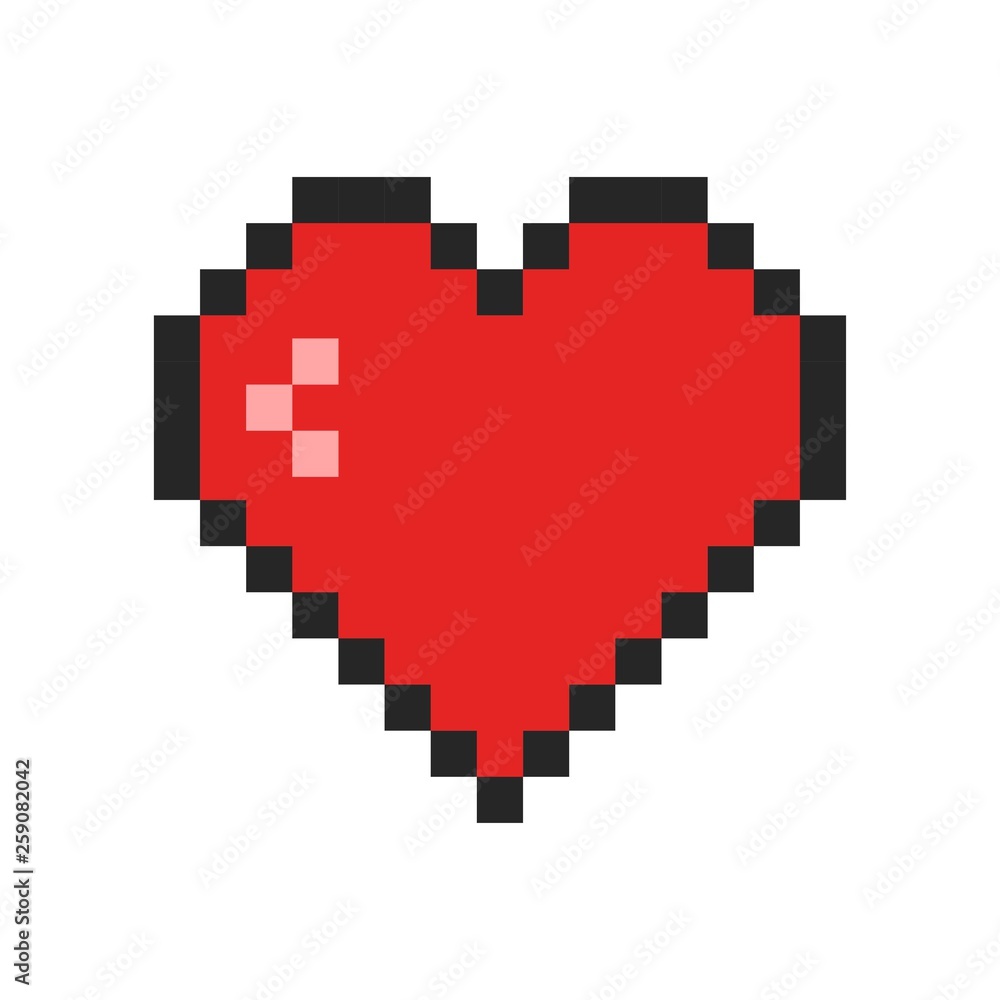 Pixel art heart icon. Retro game symbol. Template design for Valentine's Day greeting card, nerds, gamers, IT developers. Pixel art heart icon. Retro game symbol. Template design for Valentine's Day greeting card, nerds, gamers, IT developers.