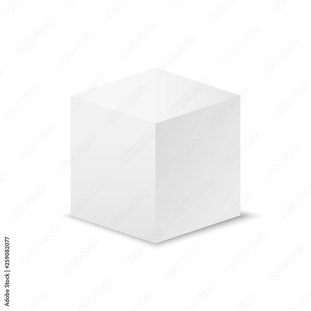 Blank white cube. Square box. Mock up template for your design. Blank white cube. Square box. Mock up template for your design.