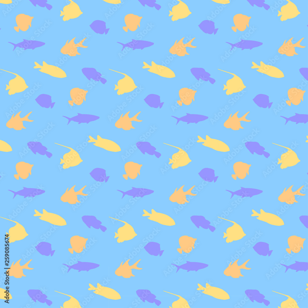 Fish silhouette pattern background - Vector Fish silhouette pattern background - Vector