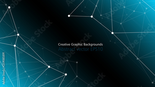 Creative digital connections graphic backgrounds, random dots and lines connected