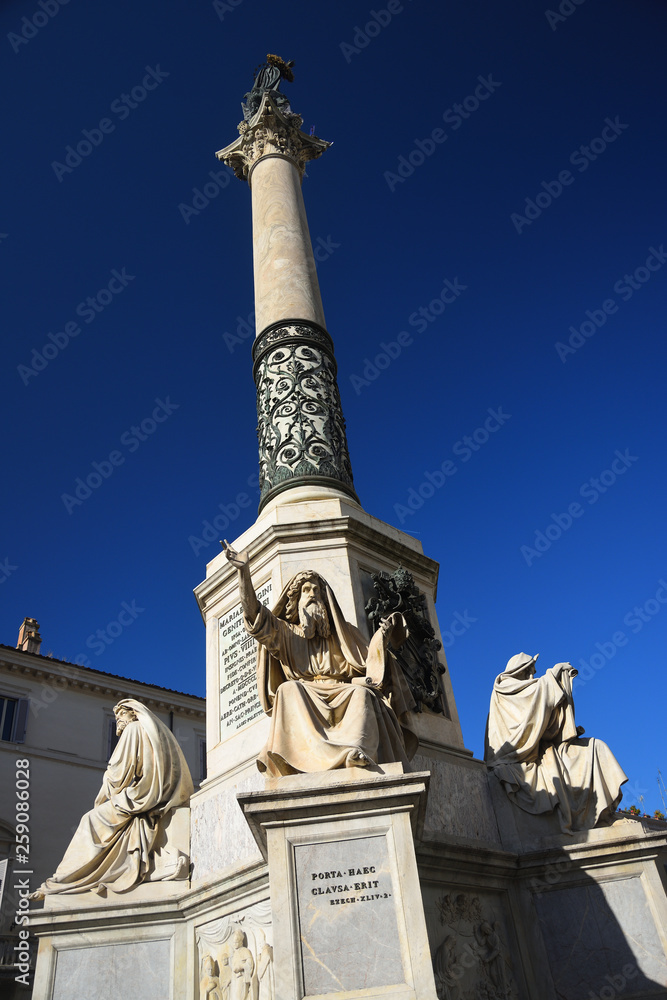 Column of the Immaculate Conception monument at Piazza di Spagna in Rome. 