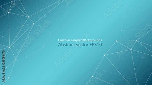 Science and new technology connect, vector lines and dots connections