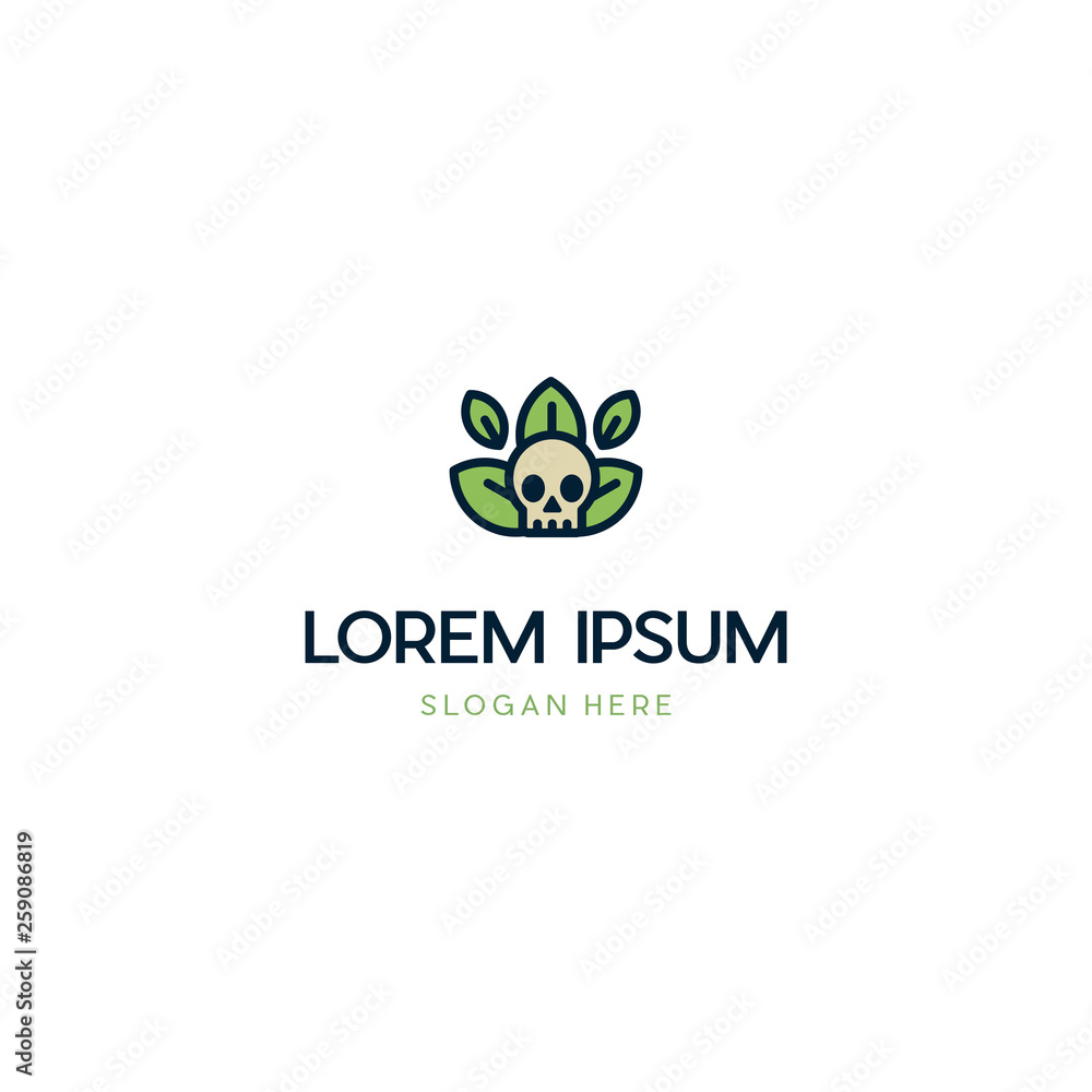 Skull Leaf Bone Creative Logo Design Element Vector Template Illustration Skull Leaf Bone Creative Logo Design Element Vector Template Illustration