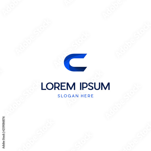 Creative Illustration modern C sign geometric logo design template, Letter C logo design template. Creative modern trendy C typography