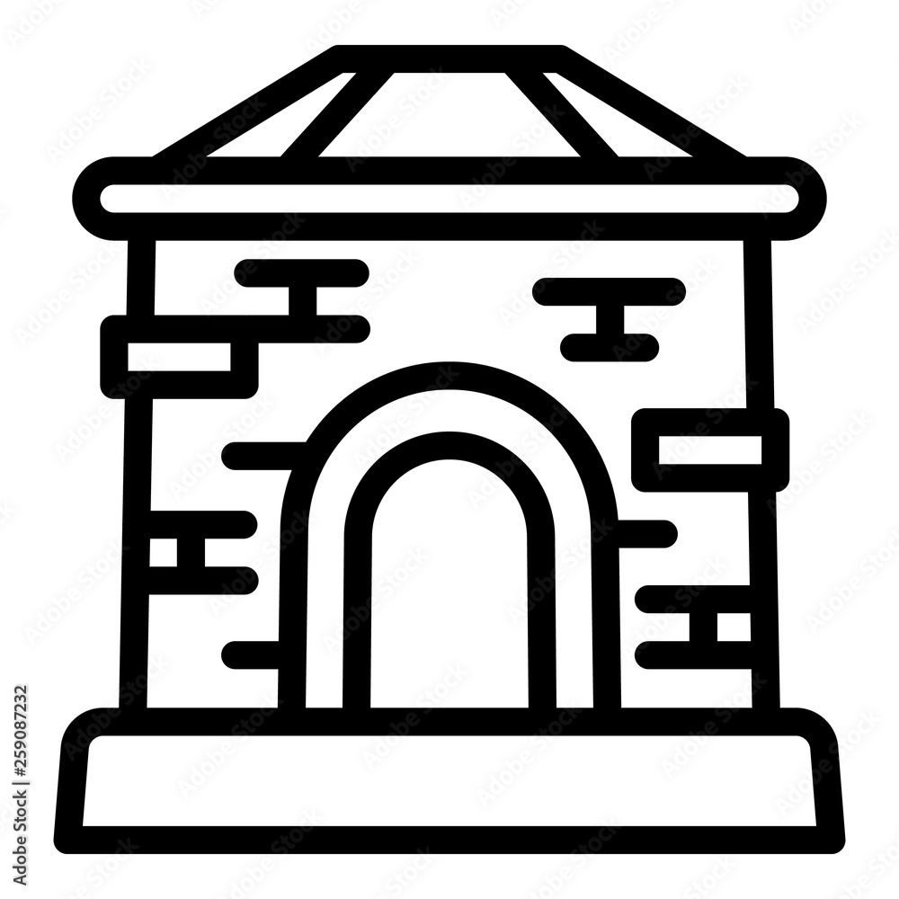 Blacksmith oven icon. Outline blacksmith oven vector icon for web design isolated on white background Blacksmith oven icon. Outline blacksmith oven vector icon for web design isolated on white background