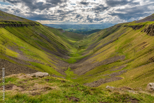 North Pennine landscape at the High Cup Nick in Cumbria, England, UK