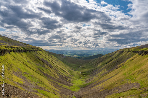 North Pennine landscape at the High Cup Nick in Cumbria, England, UK