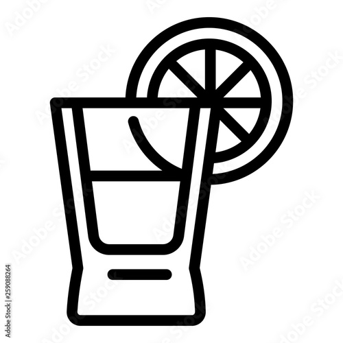 Tequila glass icon. Outline tequila glass vector icon for web design isolated on white background