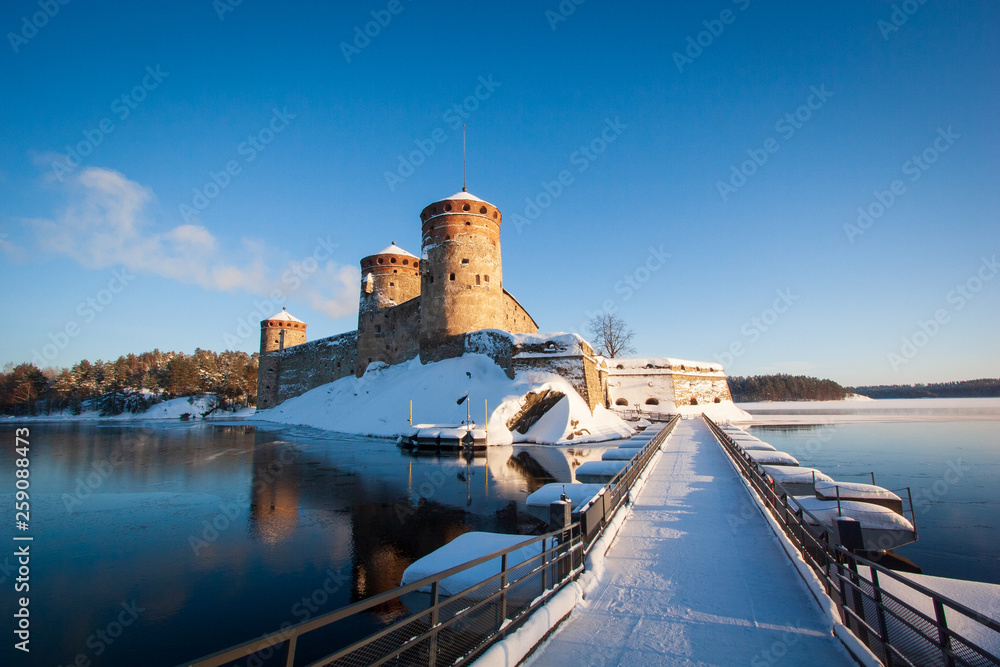 Savonlinna castle at the winter. Finland