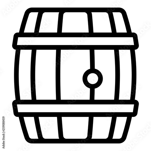 Wood whiskey barrel icon. Outline wood whiskey barrel vector icon for web design isolated on white background